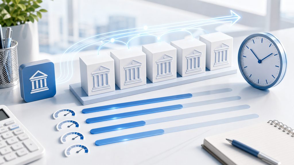 XM国内銀行送金の反映時間と銀行別のスピード差のイメージ