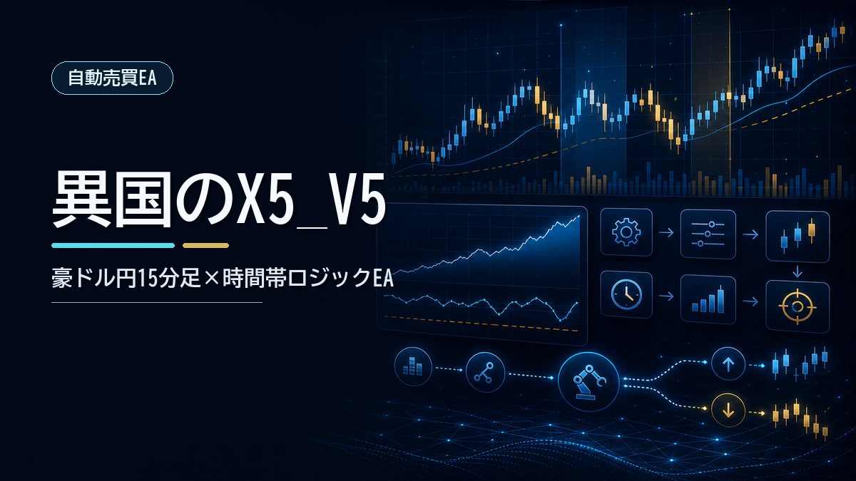 【異国のX5_V5】豪ドル円15分足専用EAの実力は?バックテスト・必要資金・注意点を徹底解説